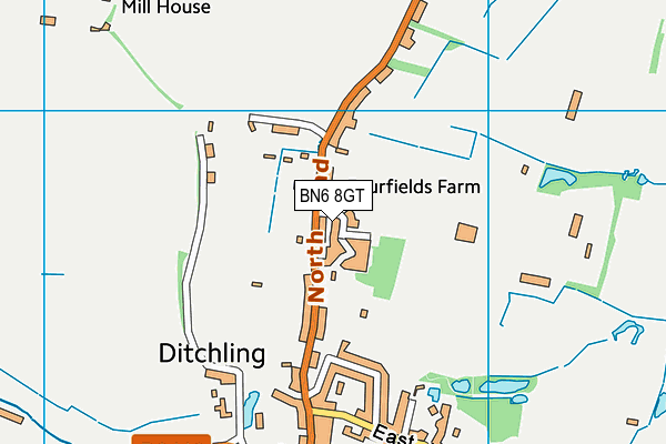 BN6 8GT map - OS VectorMap District (Ordnance Survey)
