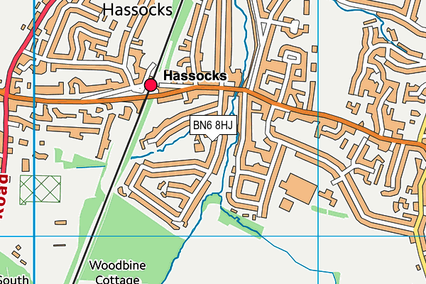 BN6 8HJ map - OS VectorMap District (Ordnance Survey)