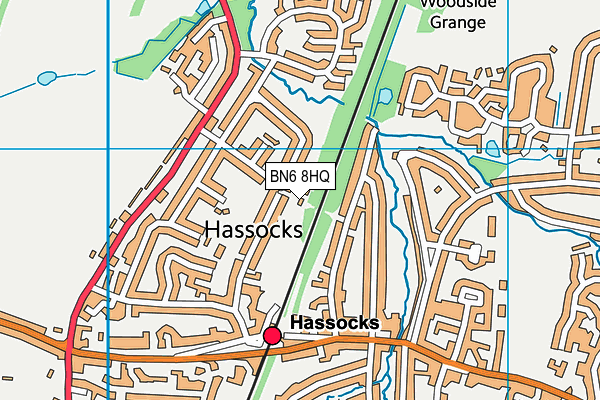 BN6 8HQ map - OS VectorMap District (Ordnance Survey)