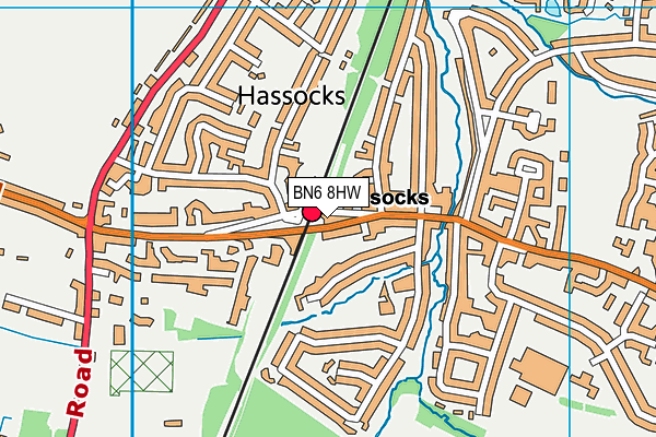 BN6 8HW map - OS VectorMap District (Ordnance Survey) BN6 8HW map - OS VectorMap District (Ordnance Survey)