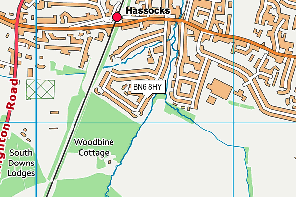 BN6 8HY map - OS VectorMap District (Ordnance Survey)