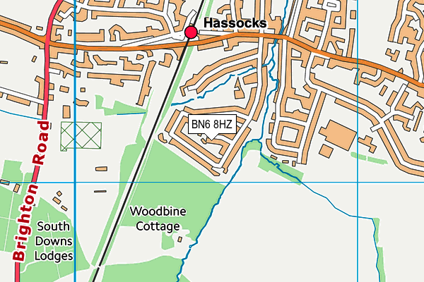BN6 8HZ map - OS VectorMap District (Ordnance Survey)
