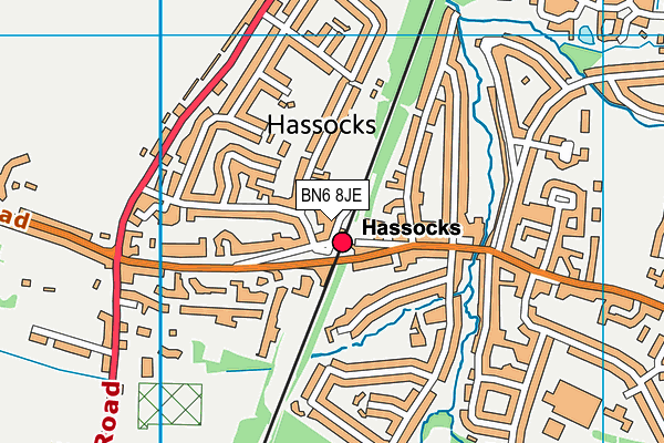 BN6 8JE map - OS VectorMap District (Ordnance Survey) BN6 8JE map - OS VectorMap District (Ordnance Survey)