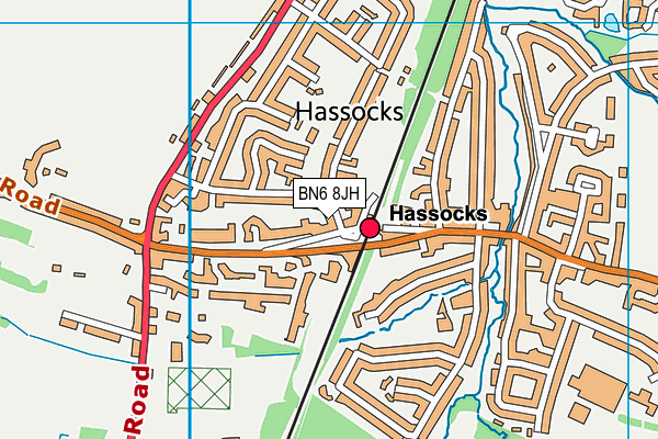 BN6 8JH map - OS VectorMap District (Ordnance Survey) BN6 8JH map - OS VectorMap District (Ordnance Survey)