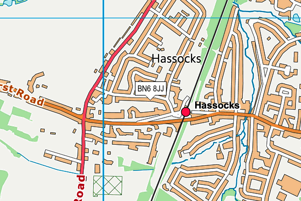 BN6 8JJ map - OS VectorMap District (Ordnance Survey) BN6 8JJ map - OS VectorMap District (Ordnance Survey)