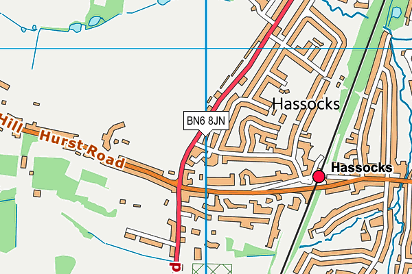BN6 8JN map - OS VectorMap District (Ordnance Survey) BN6 8JN map - OS VectorMap District (Ordnance Survey)