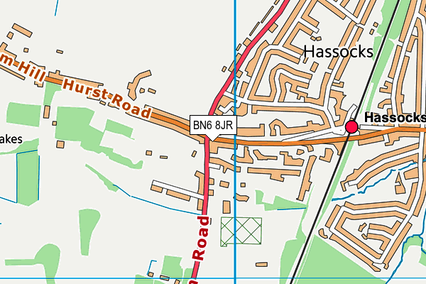 BN6 8JR map - OS VectorMap District (Ordnance Survey) BN6 8JR map - OS VectorMap District (Ordnance Survey)