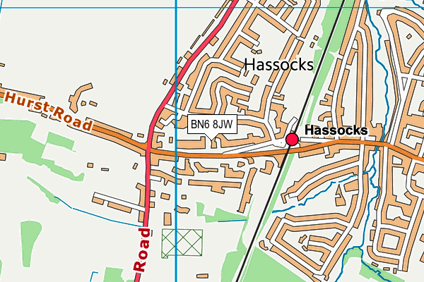 BN6 8JW map - OS VectorMap District (Ordnance Survey) BN6 8JW map - OS VectorMap District (Ordnance Survey)