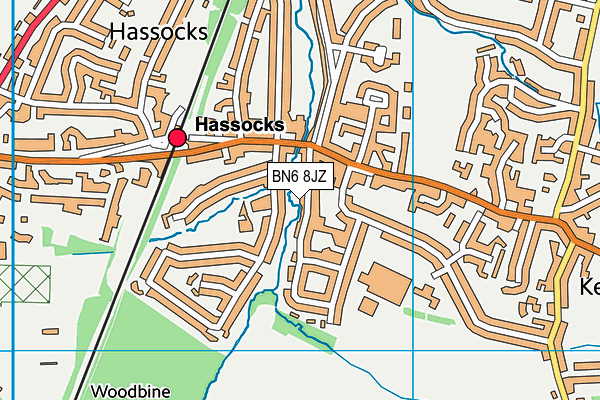 BN6 8JZ map - OS VectorMap District (Ordnance Survey)