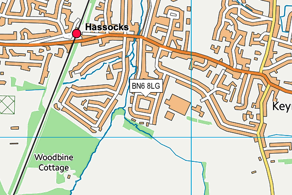 BN6 8LG map - OS VectorMap District (Ordnance Survey) BN6 8LG map - OS VectorMap District (Ordnance Survey)