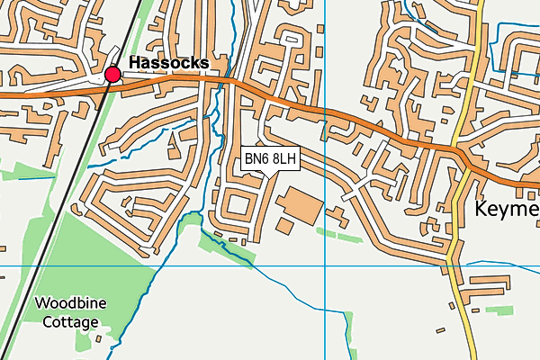 BN6 8LH map - OS VectorMap District (Ordnance Survey) BN6 8LH map - OS VectorMap District (Ordnance Survey)