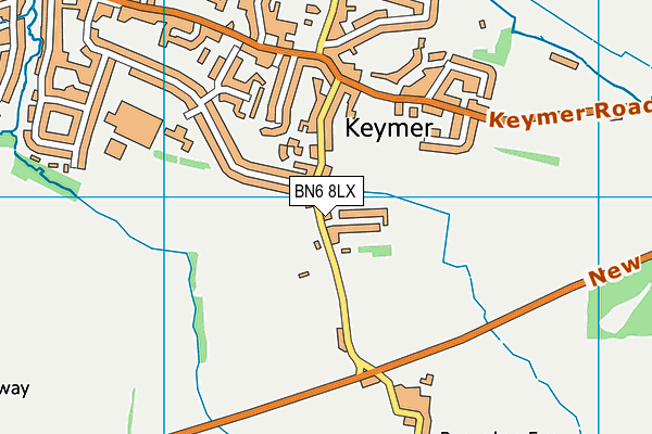 BN6 8LX map - OS VectorMap District (Ordnance Survey) BN6 8LX map - OS VectorMap District (Ordnance Survey)