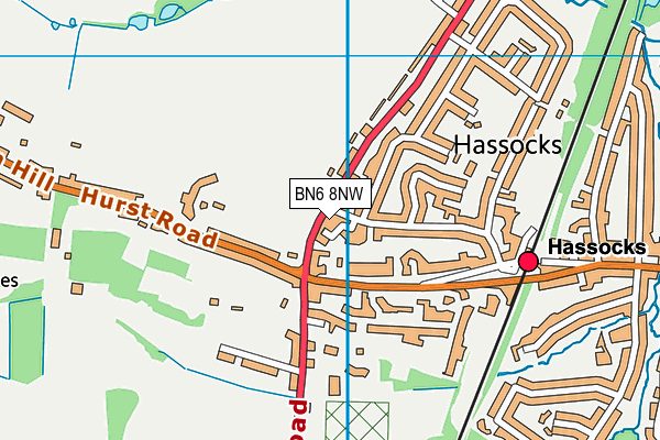 BN6 8NW map - OS VectorMap District (Ordnance Survey) BN6 8NW map - OS VectorMap District (Ordnance Survey)