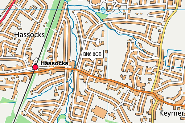 BN6 8QB map - OS VectorMap District (Ordnance Survey) BN6 8QB map - OS VectorMap District (Ordnance Survey)