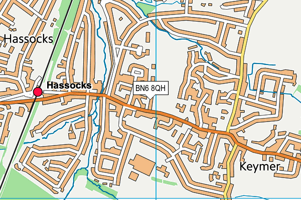 BN6 8QH map - OS VectorMap District (Ordnance Survey) BN6 8QH map - OS VectorMap District (Ordnance Survey)