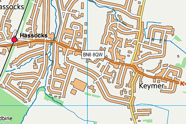 BN6 8QW map - OS VectorMap District (Ordnance Survey) BN6 8QW map - OS VectorMap District (Ordnance Survey)
