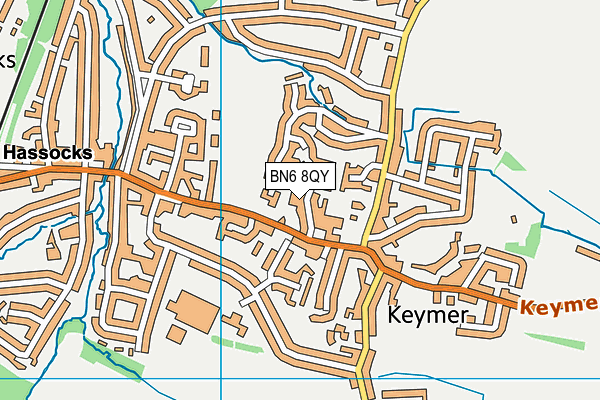 BN6 8QY map - OS VectorMap District (Ordnance Survey) BN6 8QY map - OS VectorMap District (Ordnance Survey)