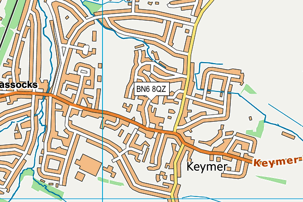 BN6 8QZ map - OS VectorMap District (Ordnance Survey)