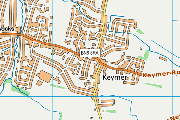 BN6 8RA map - OS VectorMap District (Ordnance Survey) BN6 8RA map - OS VectorMap District (Ordnance Survey)