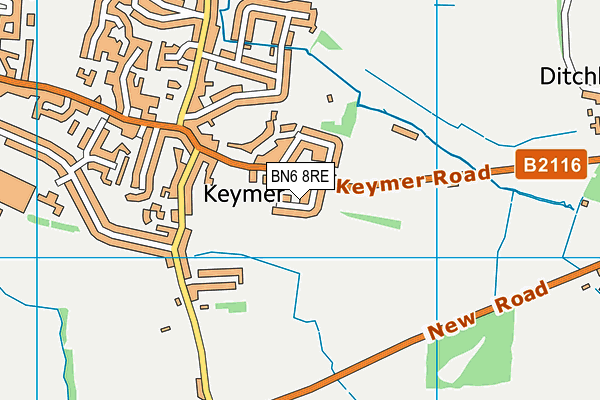 BN6 8RE map - OS VectorMap District (Ordnance Survey)