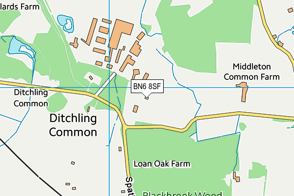 BN6 8SF map - OS VectorMap District (Ordnance Survey) BN6 8SF map - OS VectorMap District (Ordnance Survey)