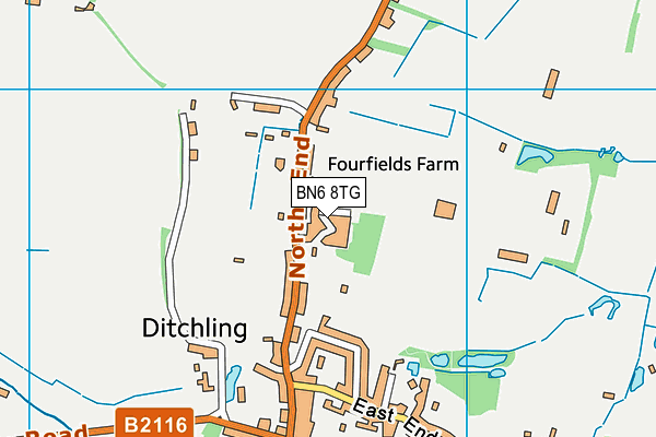 BN6 8TG map - OS VectorMap District (Ordnance Survey) BN6 8TG map - OS VectorMap District (Ordnance Survey)