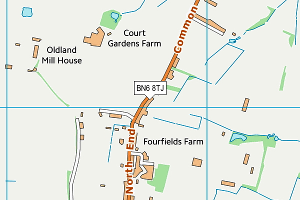 BN6 8TJ map - OS VectorMap District (Ordnance Survey) BN6 8TJ map - OS VectorMap District (Ordnance Survey)