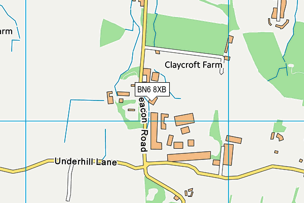 BN6 8XB map - OS VectorMap District (Ordnance Survey)