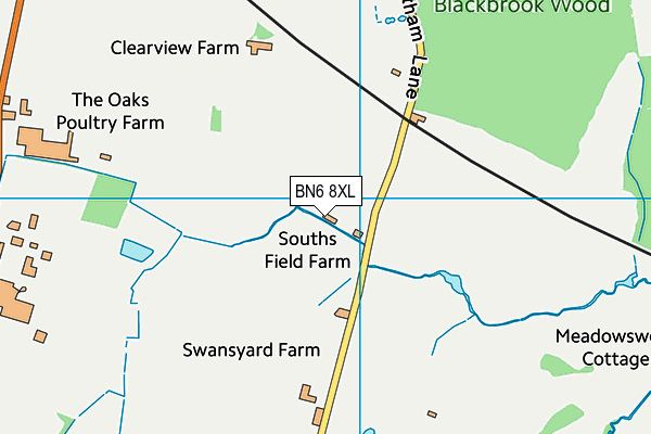 BN6 8XL map - OS VectorMap District (Ordnance Survey) BN6 8XL map - OS VectorMap District (Ordnance Survey)