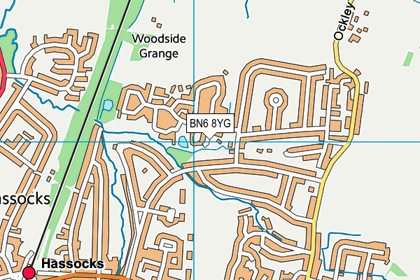 BN6 8YG map - OS VectorMap District (Ordnance Survey) BN6 8YG map - OS VectorMap District (Ordnance Survey)