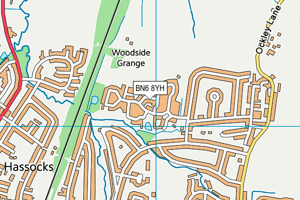 BN6 8YH map - OS VectorMap District (Ordnance Survey)