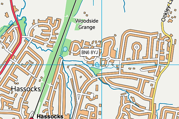 BN6 8YJ map - OS VectorMap District (Ordnance Survey) BN6 8YJ map - OS VectorMap District (Ordnance Survey)