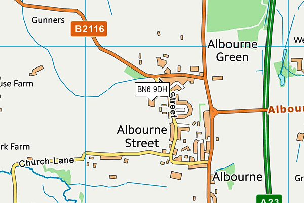 BN6 9DH map - OS VectorMap District (Ordnance Survey) BN6 9DH map - OS VectorMap District (Ordnance Survey)