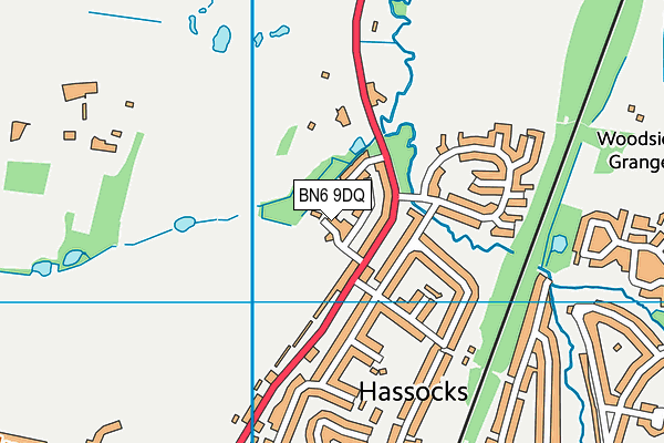 BN6 9DQ map - OS VectorMap District (Ordnance Survey) BN6 9DQ map - OS VectorMap District (Ordnance Survey)