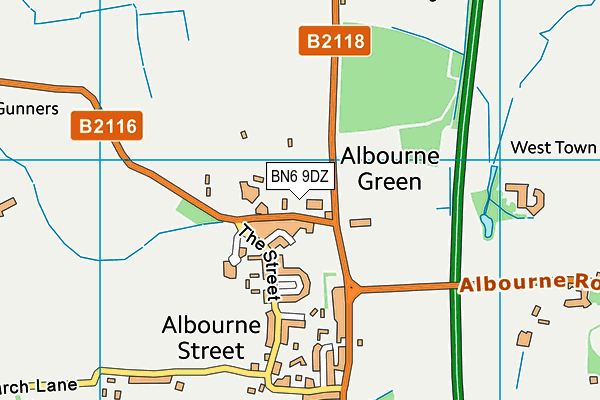 BN6 9DZ map - OS VectorMap District (Ordnance Survey) BN6 9DZ map - OS VectorMap District (Ordnance Survey)