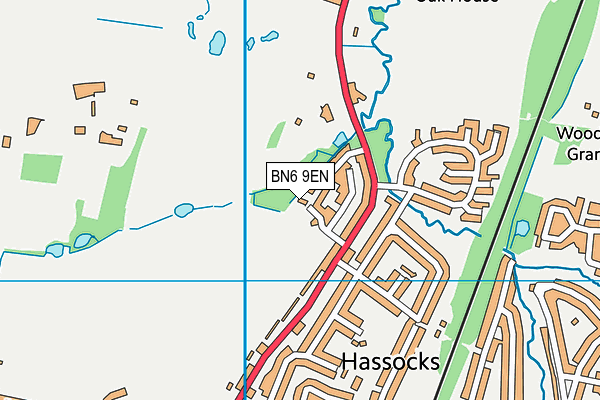BN6 9EN map - OS VectorMap District (Ordnance Survey) BN6 9EN map - OS VectorMap District (Ordnance Survey)