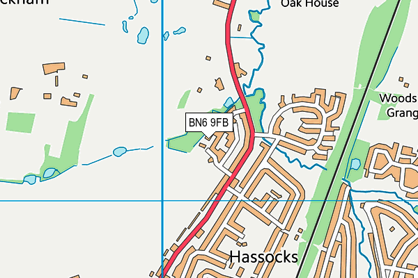 BN6 9FB map - OS VectorMap District (Ordnance Survey) BN6 9FB map - OS VectorMap District (Ordnance Survey)
