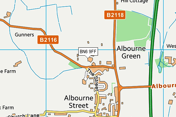 BN6 9FF map - OS VectorMap District (Ordnance Survey) BN6 9FF map - OS VectorMap District (Ordnance Survey)