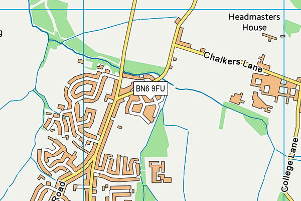 BN6 9FU map - OS VectorMap District (Ordnance Survey) BN6 9FU map - OS VectorMap District (Ordnance Survey)