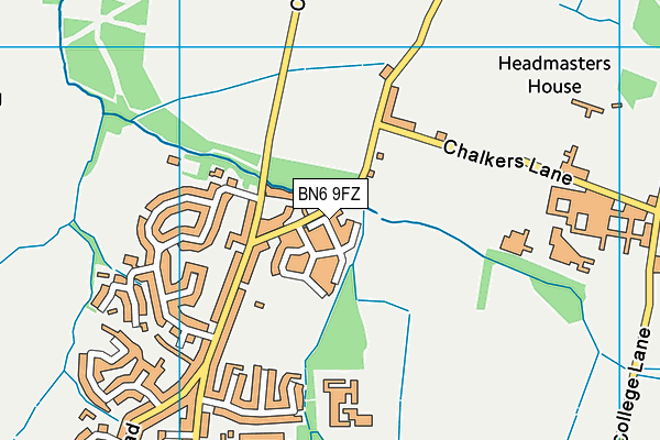 BN6 9FZ map - OS VectorMap District (Ordnance Survey) BN6 9FZ map - OS VectorMap District (Ordnance Survey)