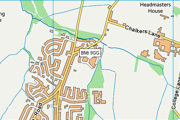 BN6 9GG map - OS VectorMap District (Ordnance Survey) BN6 9GG map - OS VectorMap District (Ordnance Survey)