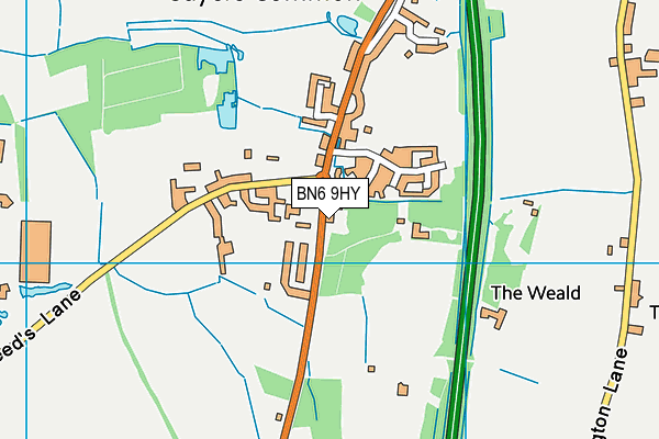 BN6 9HY map - OS VectorMap District (Ordnance Survey) BN6 9HY map - OS VectorMap District (Ordnance Survey)