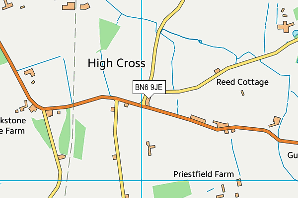 BN6 9JE map - OS VectorMap District (Ordnance Survey) BN6 9JE map - OS VectorMap District (Ordnance Survey)