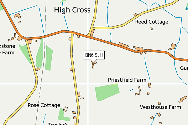 BN6 9JH map - OS VectorMap District (Ordnance Survey) BN6 9JH map - OS VectorMap District (Ordnance Survey)