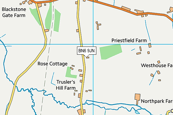 BN6 9JN map - OS VectorMap District (Ordnance Survey) BN6 9JN map - OS VectorMap District (Ordnance Survey)