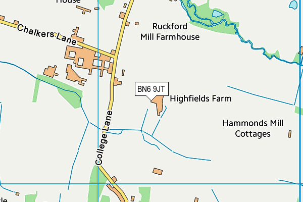 BN6 9JT map - OS VectorMap District (Ordnance Survey) BN6 9JT map - OS VectorMap District (Ordnance Survey)