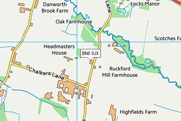 BN6 9JX map - OS VectorMap District (Ordnance Survey) BN6 9JX map - OS VectorMap District (Ordnance Survey)