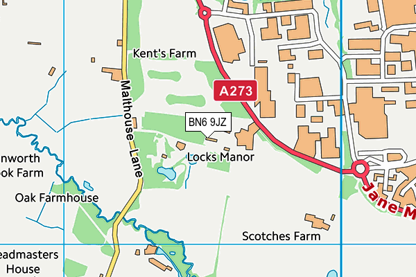 BN6 9JZ map - OS VectorMap District (Ordnance Survey) BN6 9JZ map - OS VectorMap District (Ordnance Survey)