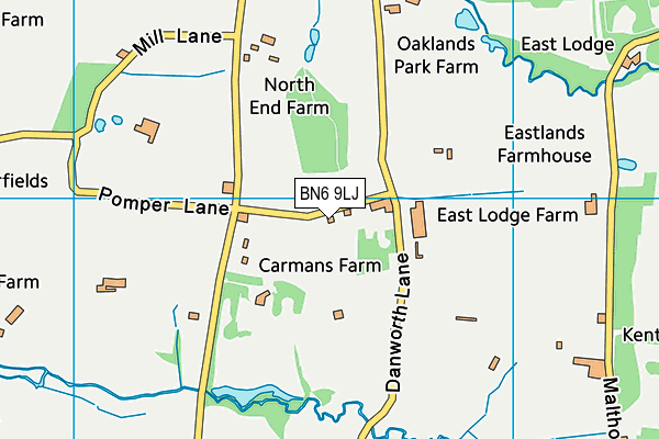 BN6 9LJ map - OS VectorMap District (Ordnance Survey) BN6 9LJ map - OS VectorMap District (Ordnance Survey)