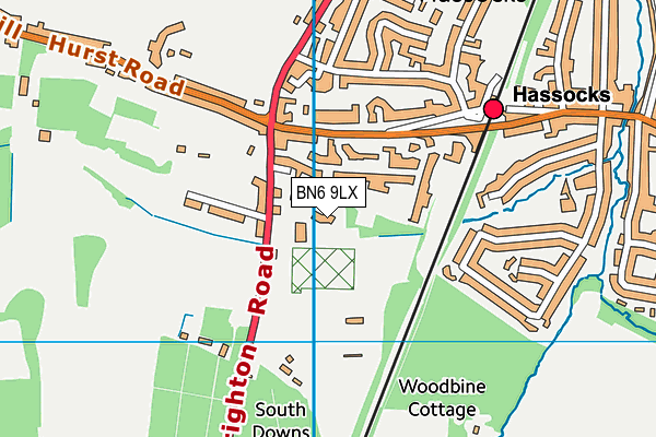 BN6 9LX map - OS VectorMap District (Ordnance Survey) BN6 9LX map - OS VectorMap District (Ordnance Survey)